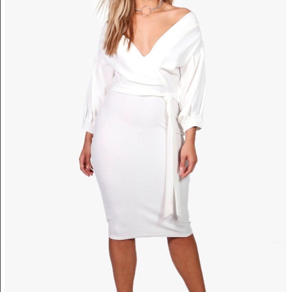 BooHoo white dress